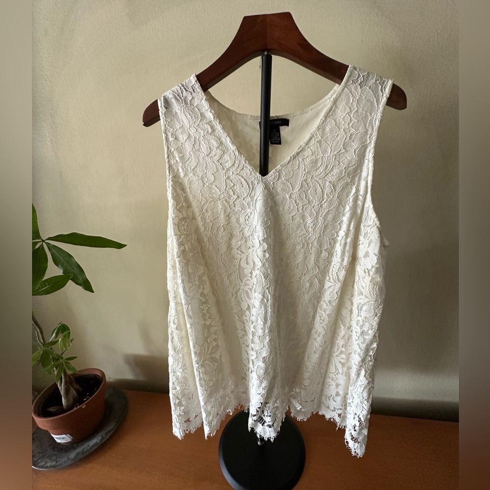 Alfani Ivory Lace Sleeveless Blouse